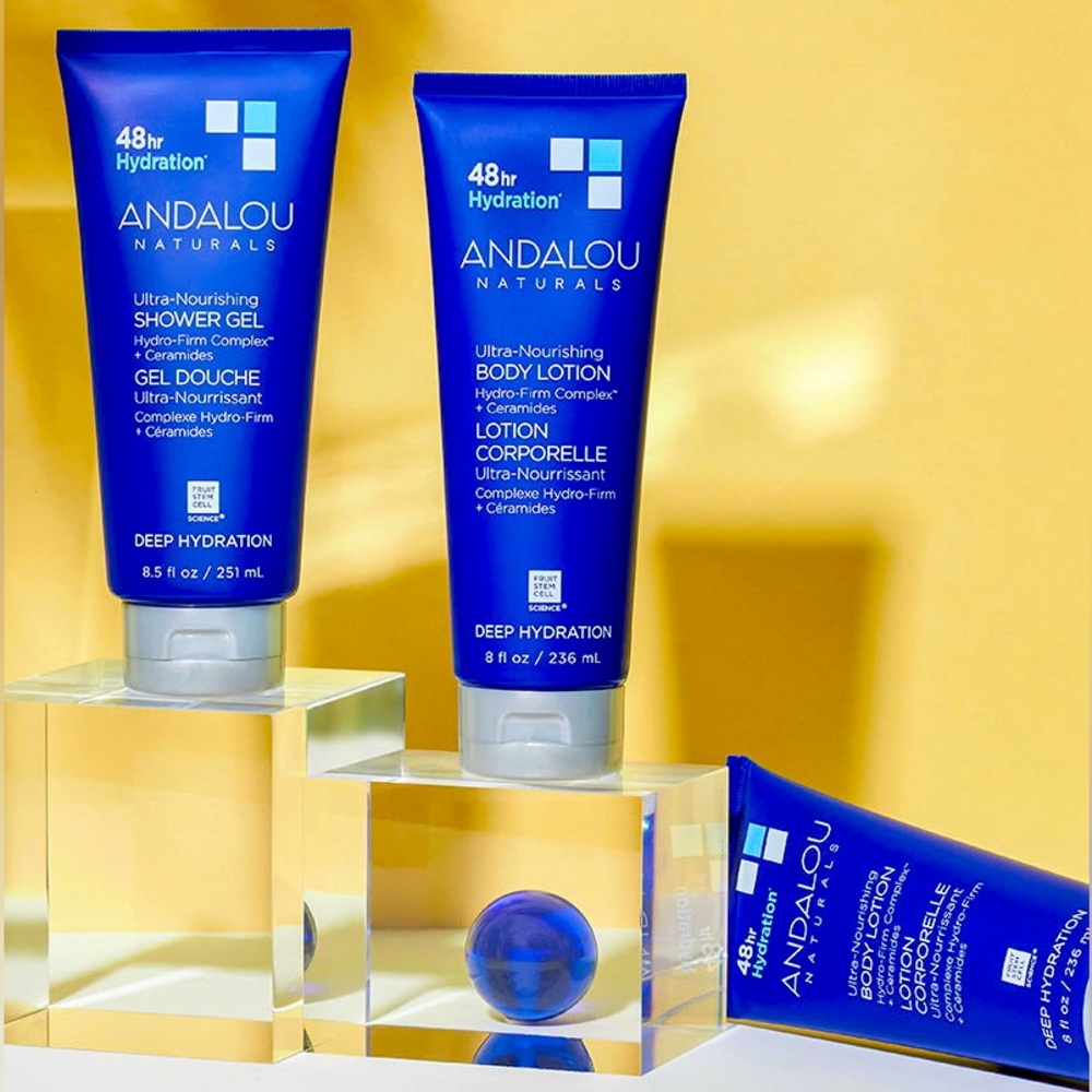 3 X SEALED ANDALOU Naturals Ultra-Nourishing Shower Gel 48hr Hydration 8.5 oz